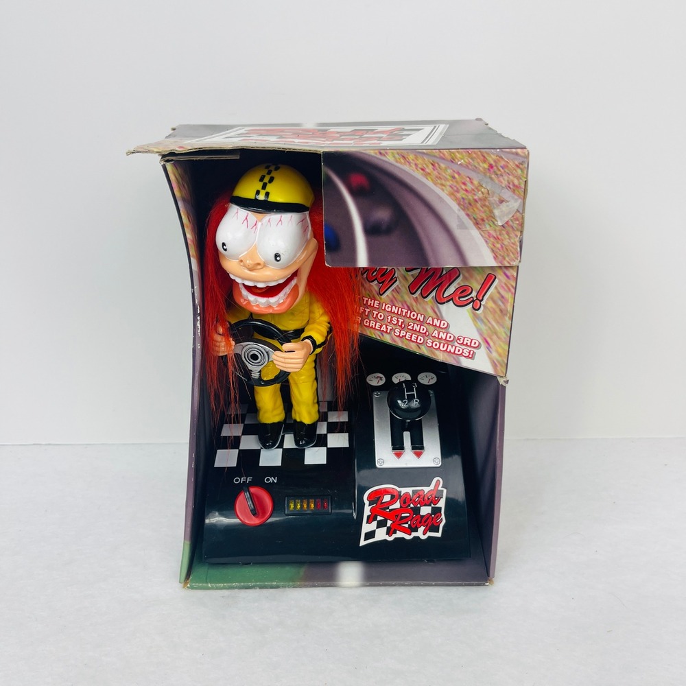 Gemmy Road Rage Racer Interactive Toy 2005 Sound Effects Yellow Racing Suit GOOD